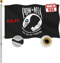 Embroidery Double Sided Pow Mia Flag 3x5 - Heavy Duty Outdoor 340D