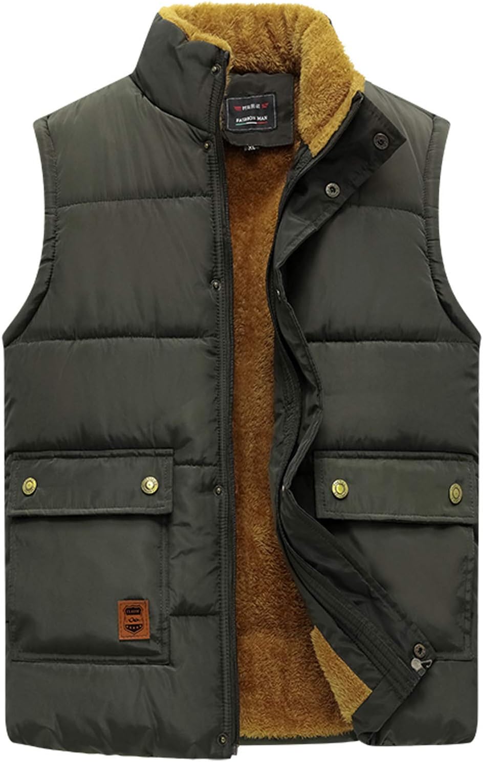 Flygo Men's Winter Warm Outdoor Padded Puffer Vest Jacket