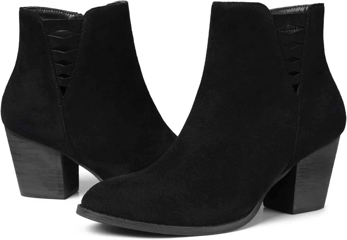 TEMOFON Ankle Boots for Women: Stylish Chunky Low Heel Booties