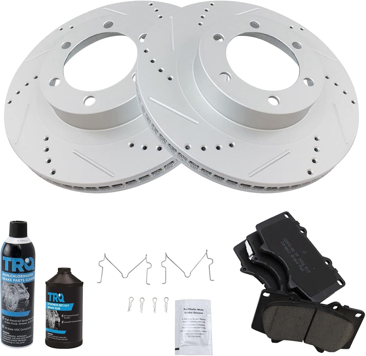 TRQ Front Performance Brake Pad & Rotor Kit for Lexus GX470