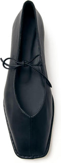 Lace Up Square Toe Ballet Flats for Women PU Mary Jane - Soft Dupe