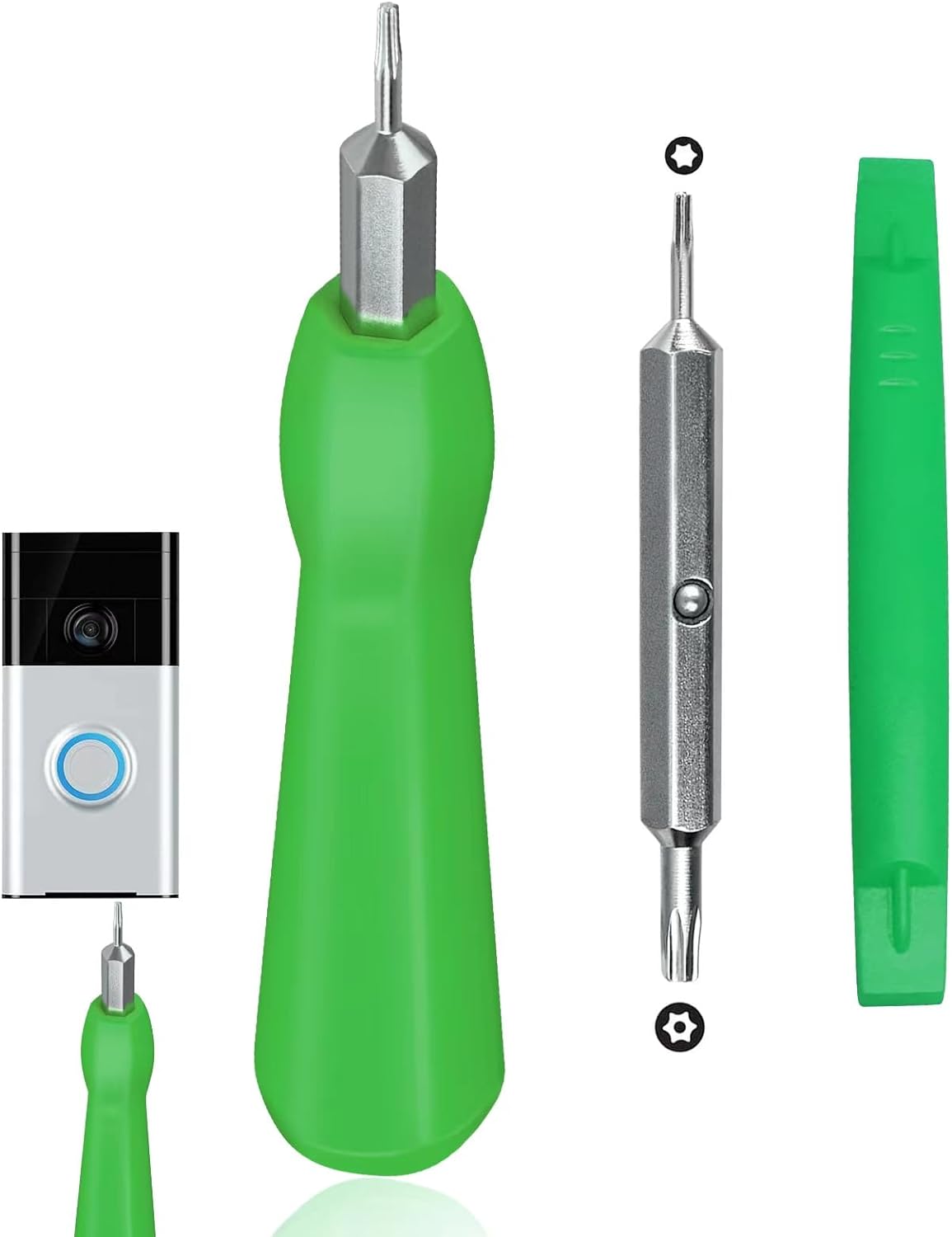 Ring Doorbell Screwdriver Set - Hassle-Free Battery/Wifi Access (Green)