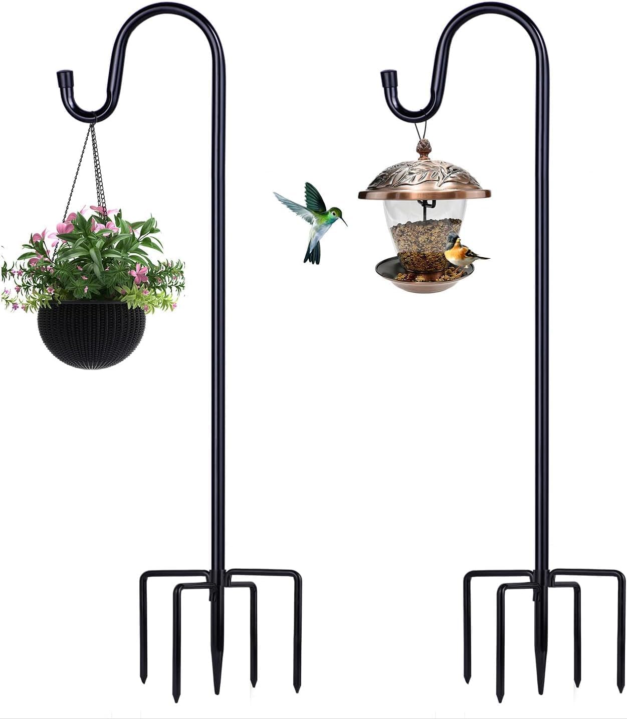 Shepherd Hooks for Outdoor Use - 94 Inch Bird Feeder Poles