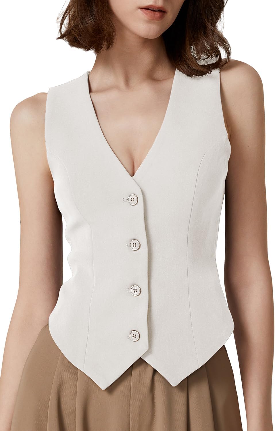 Stylish QINSEN Womens V Neck Vest Top for Every Occasion