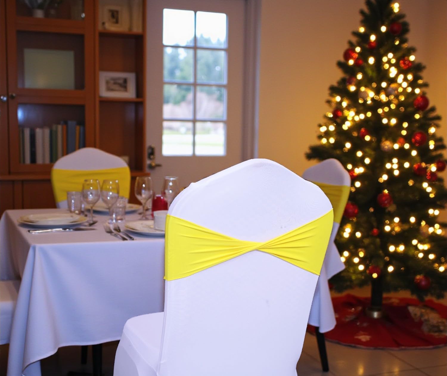 MDS 125 Pack Spandex Chair Sashes for Weddings and Parties