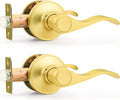 Probrico Gold Door Handles Interior Passage Lever 2 Pack