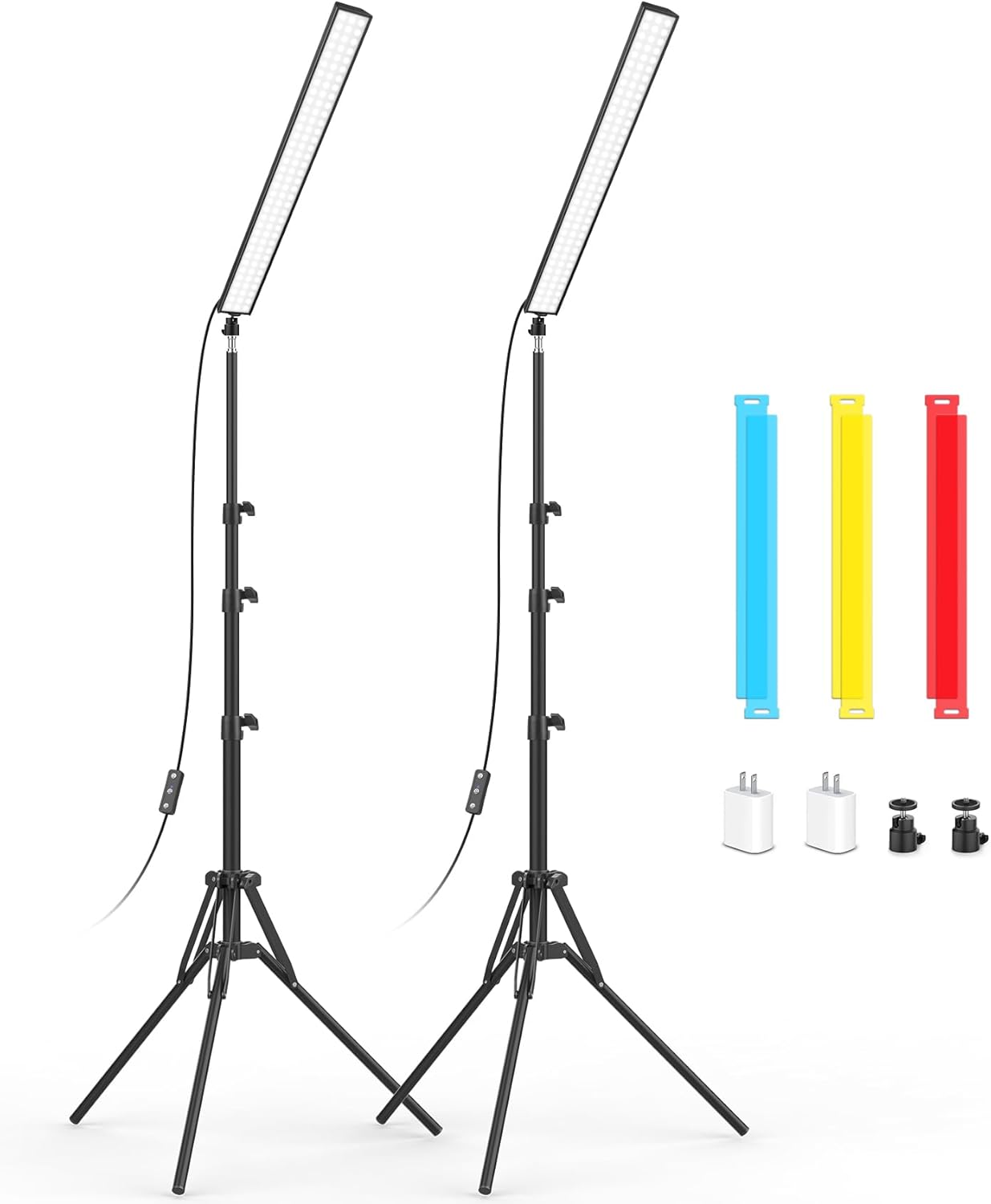 2 Pack LED Video Light Stick Kit for Photography and Streaming