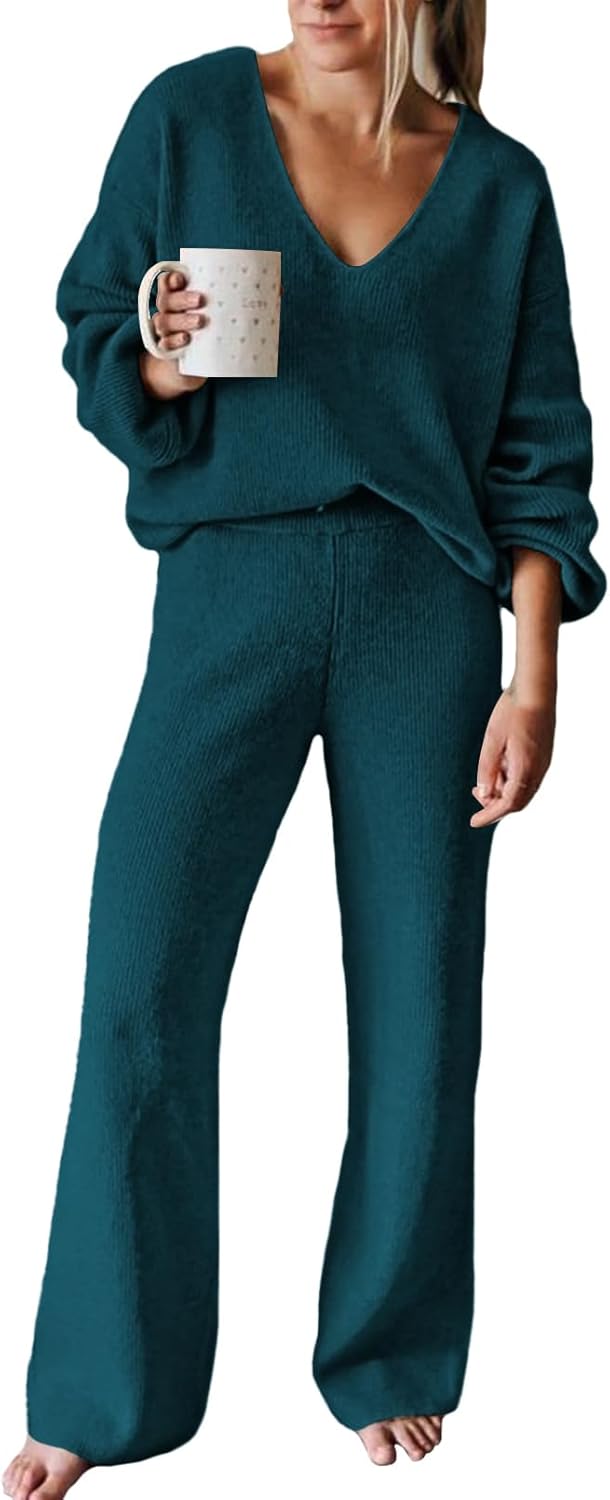 Viottiset Women's 2 Piece Outfits Casual Knit Sweater Set