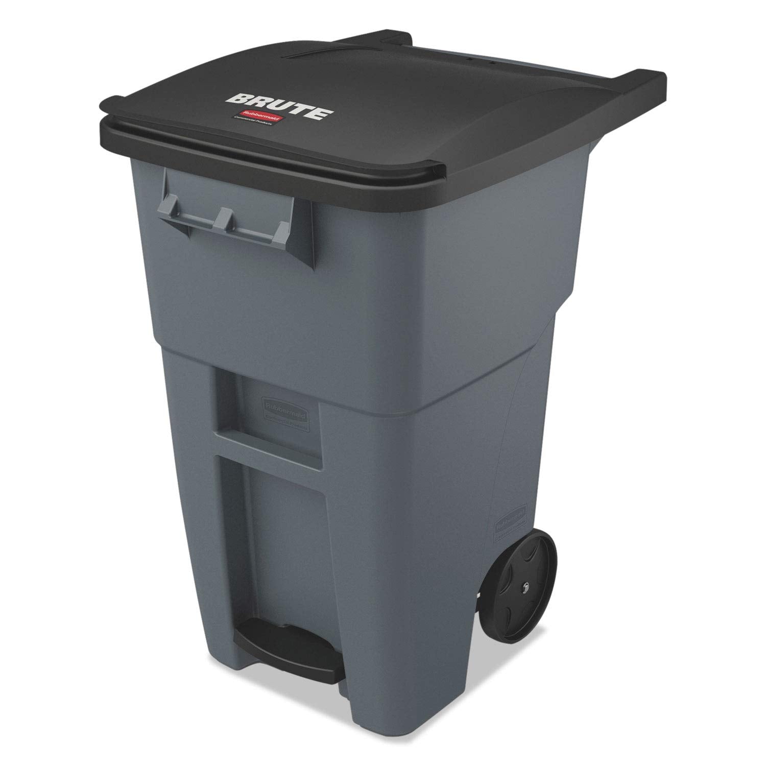 Brute Step-On Rollout Trash Can with Wheels for Heavy-Duty Use