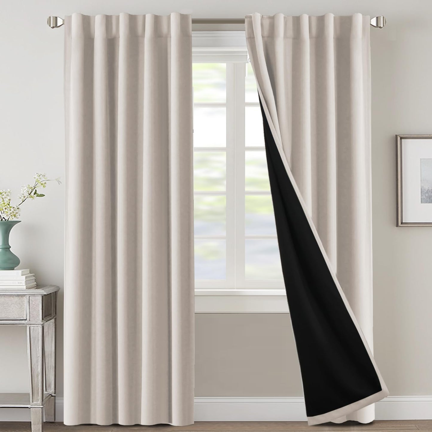 H.VERSAILTEX 100% Blackout Curtains for Bedroom and Living Room