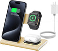 3 in 1 Charging Station for iPhone 17 in Beige - Foldable Wireless