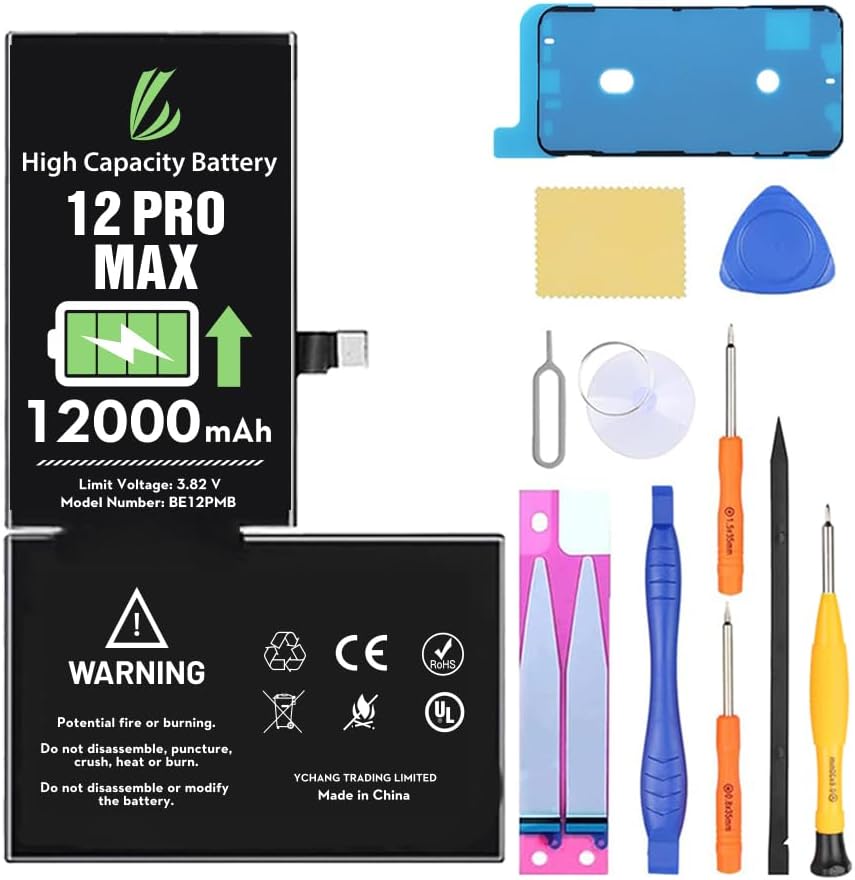 LL TRADER Battery for iPhone 12 Pro Max 12000 mAh Replacement