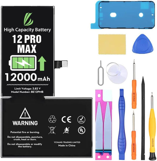 LL TRADER Battery for iPhone 12 Pro Max 12000 mAh Replacement