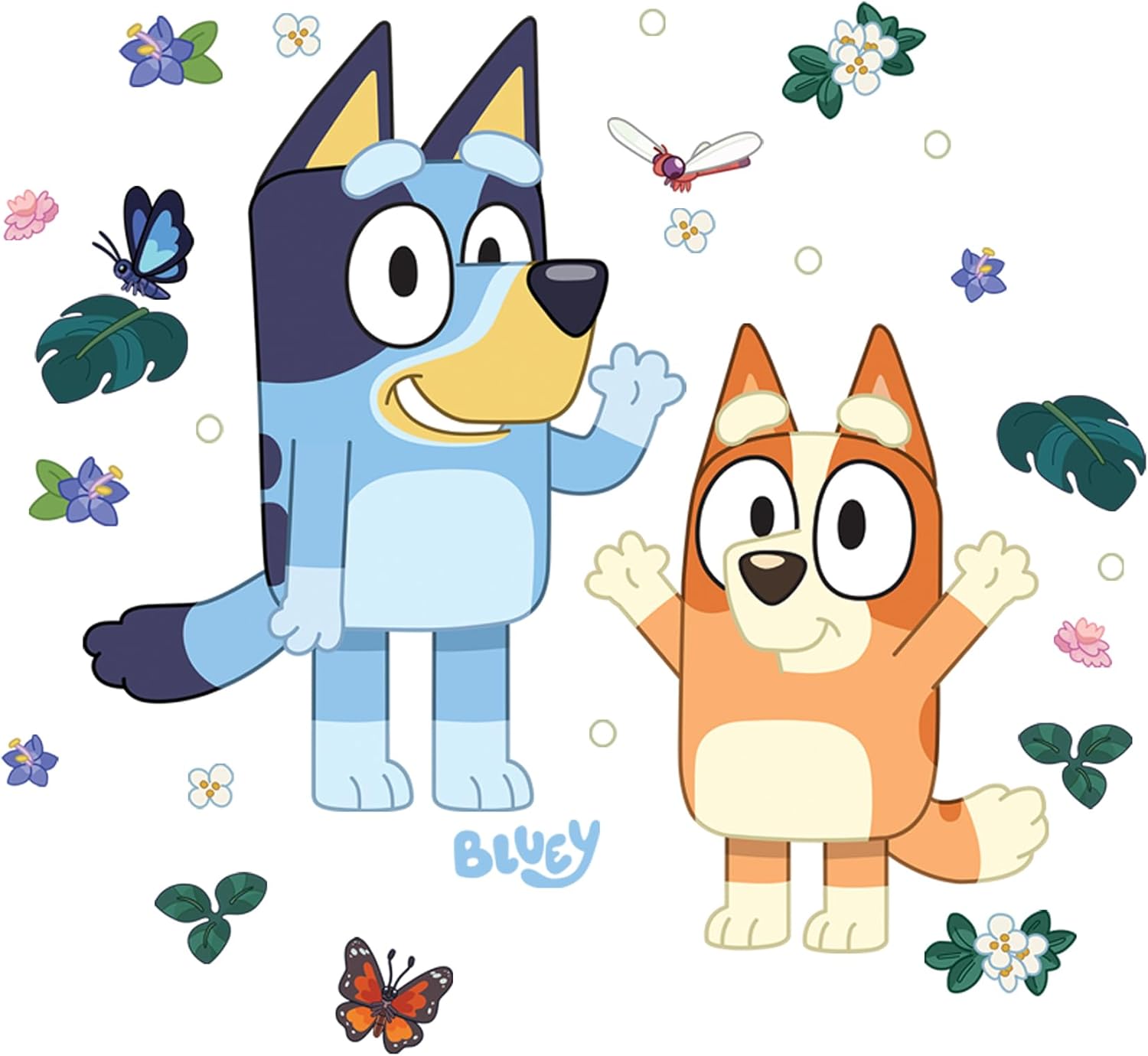Bluey and Bingo Character Peel and Stick Wall Decals for Kids