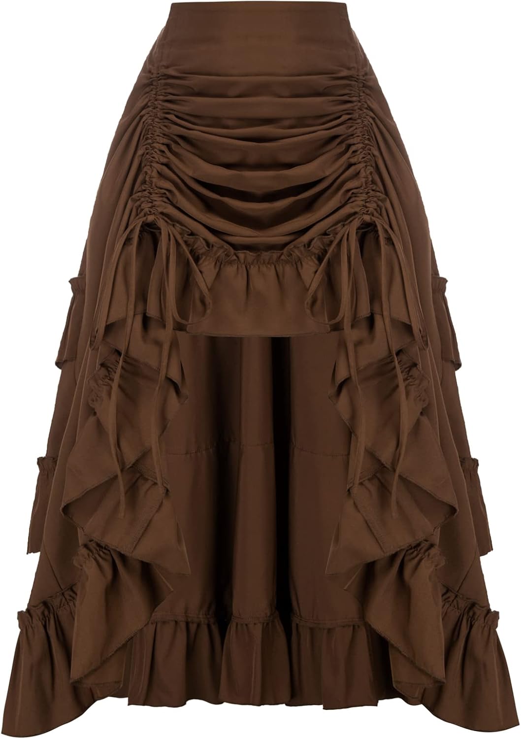 Gothic Steampunk Skirt for Women - High-Low Bustle Design