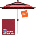 EliteShade 9ft 3-Tier Market Umbrella - 10-Year Non-Fading Canopy