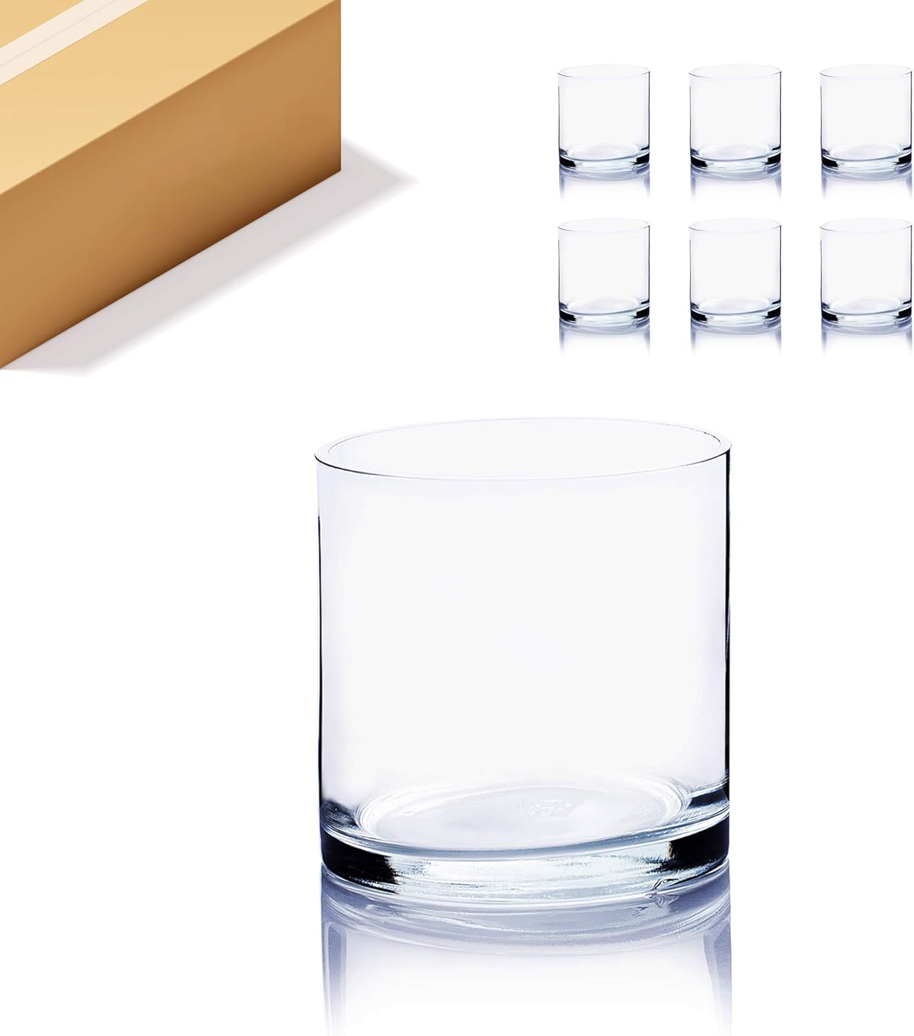 Clear Glass Cylinder Vases for Floral Arrangements and Decor