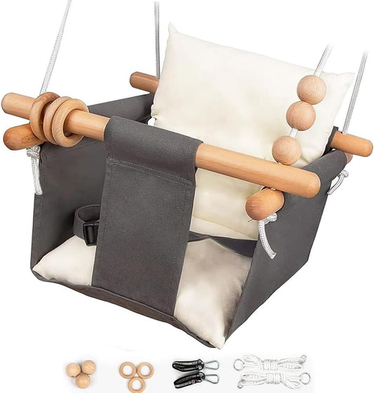 Baby Swing Outdoor Indoor Toddler Swing Seat with Safety Belt