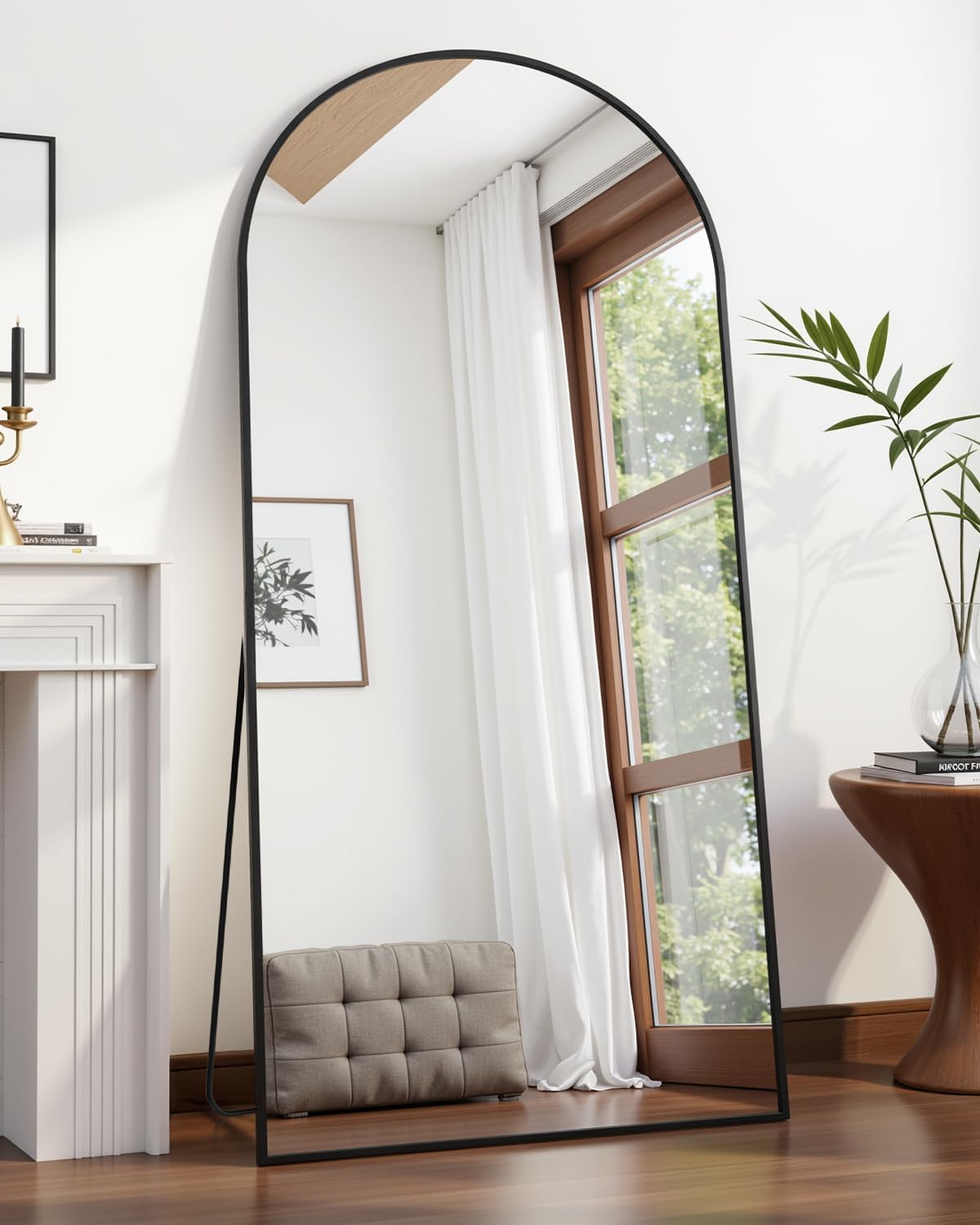 Suidia Full Length Mirror 58x21 Freestanding Arched Style