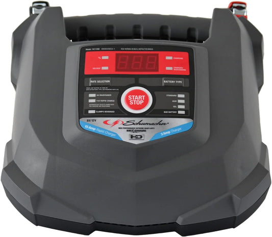 Schumacher 15A Car Battery Charger - 4-in-1 for Auto & Marine
