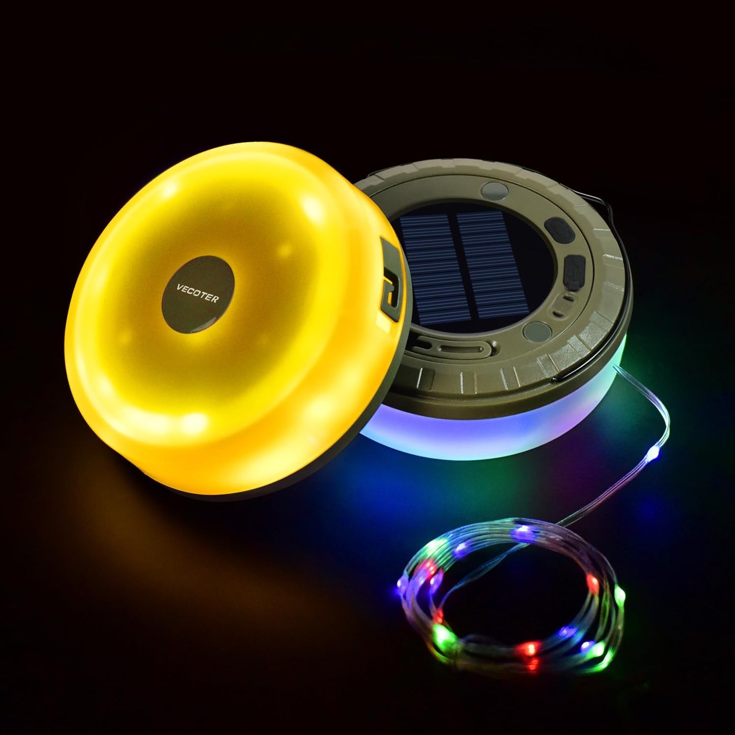 Vecoter Solar Camping Lights: 5 Modes, Waterproof, Portable Festive Lighting