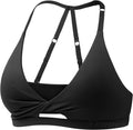 Women Open Back Sports Bra with Adjustable Straps - Low Impact Fit