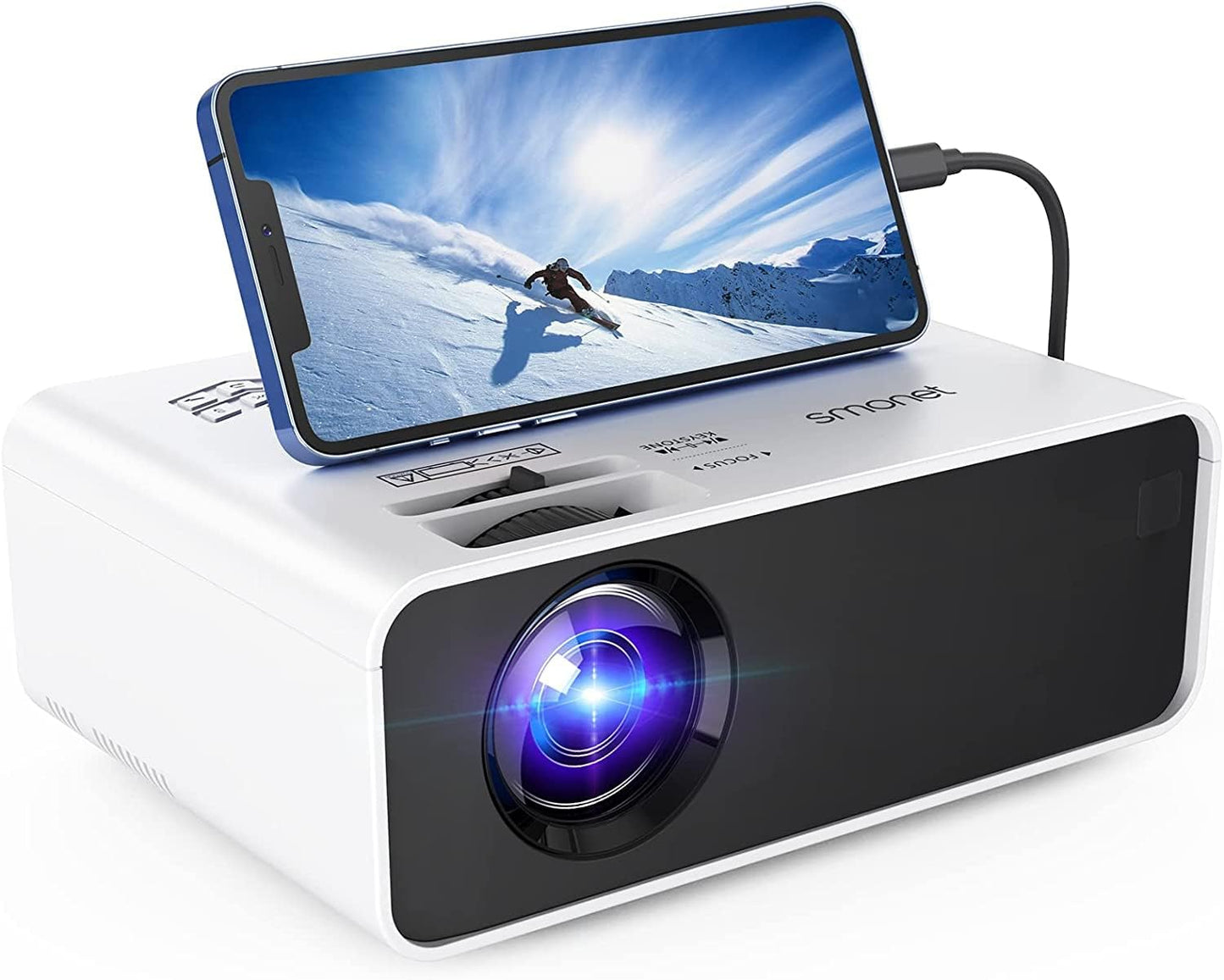 SMONET Mini Projector: Crystal Clear 1080P Home Cinema