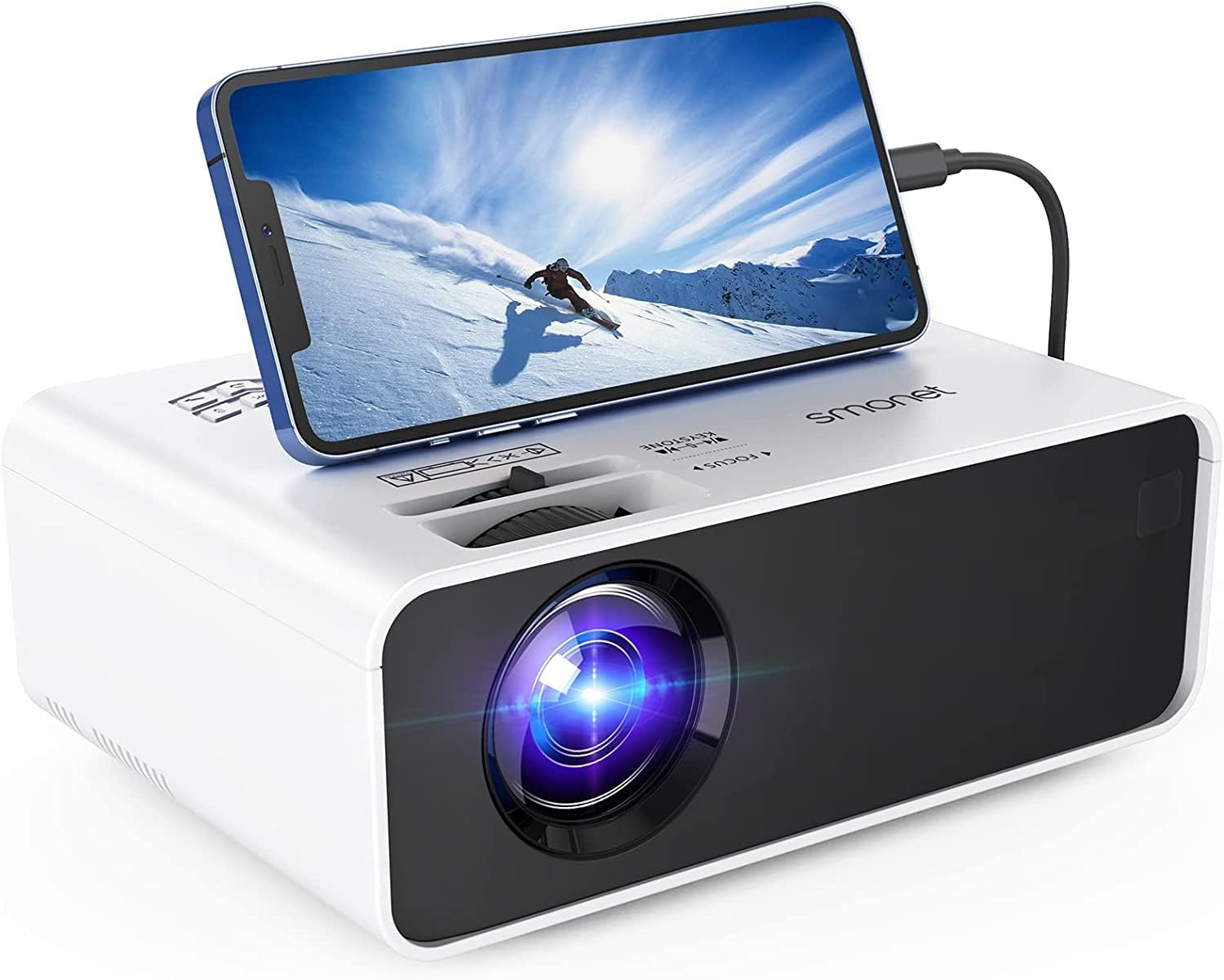SMONET Mini Projector: Crystal Clear 1080P Home Cinema