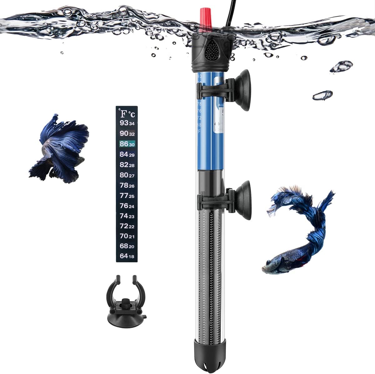 Efficient 300W Submersible Aquarium Heater for 35-70 Gallon Tanks by FEDOUR