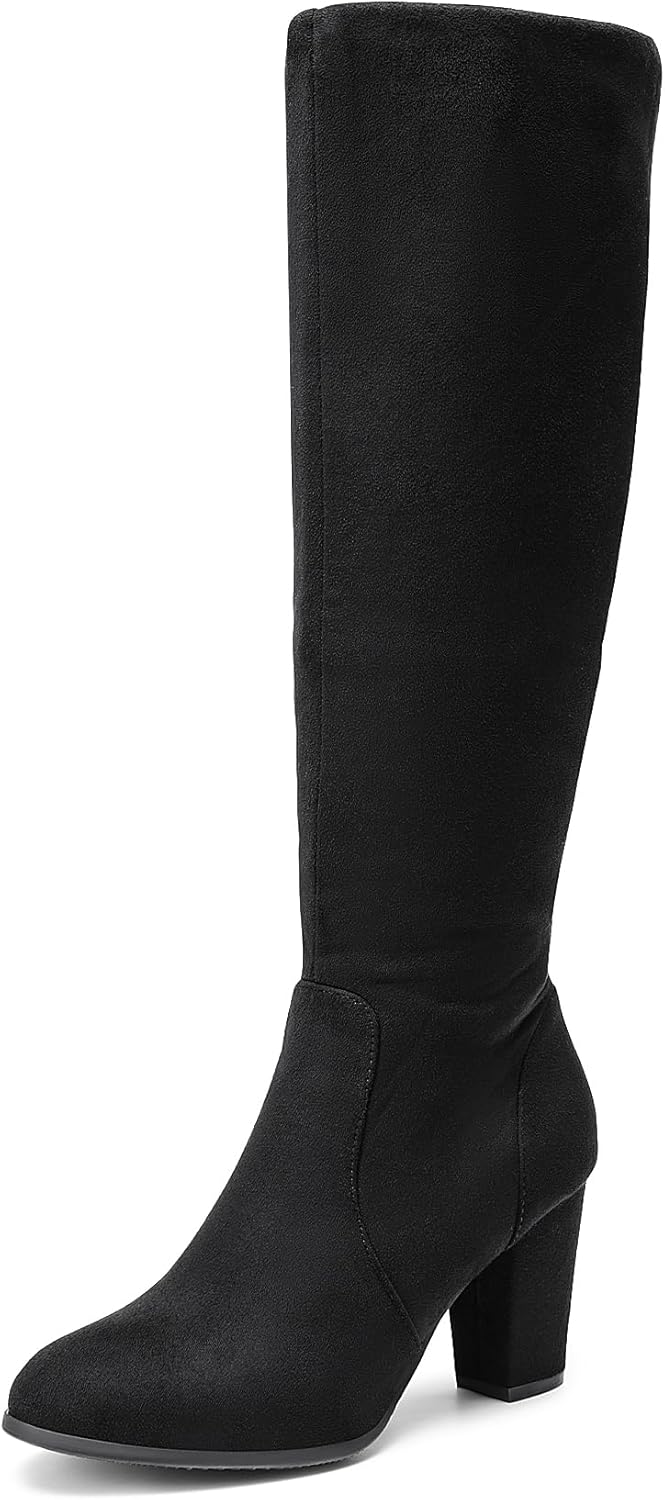 DREAM PAIRS Women's Chunky Heel Knee High Boots for Style