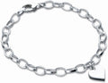 Heart Charm Bracelet in Sterling Silver - Elegant Everyday Charm