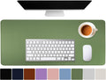 Green Desk Mat 31.5in x 15.7in - Large PU Leather Desk Pad