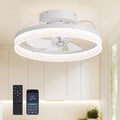 Ceiling Fans with Lights 360 Rotating Flush Mount Fan - Quiet 6 Speeds