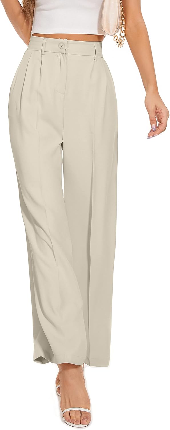 Wide Leg Pants for Women - High Elastic Waist Business Trousers