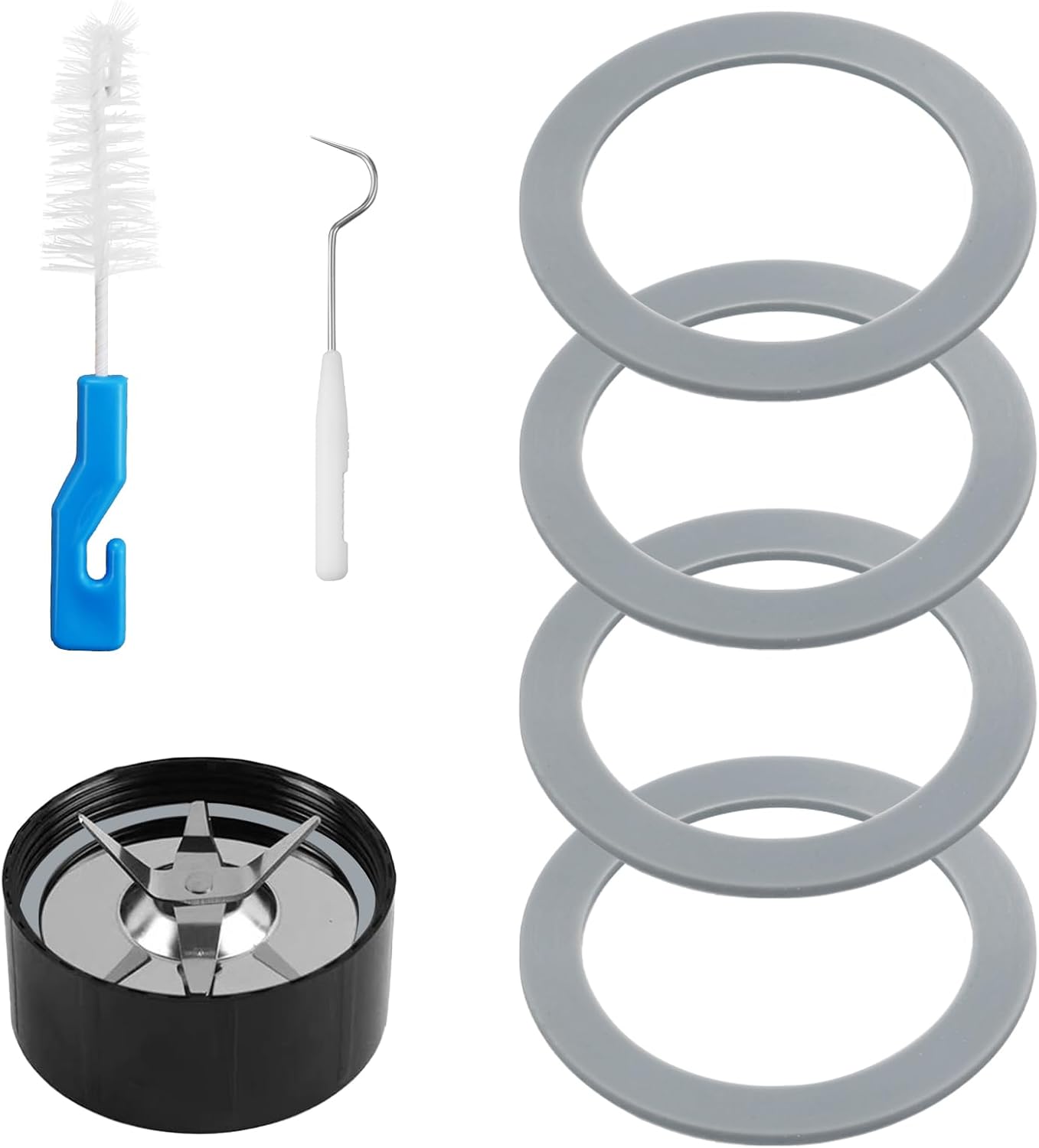 6-Piece Blender Seal Kit for Oster & Osterizer, Bonus Brush & Hook