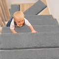 Ultra Plush Bullnose Carpet Stair Treads Non-Slip Washable 14 Pack