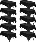 Rectangle Tablecloth 60 x 126 in 10-Pack Black Polyester - Durable