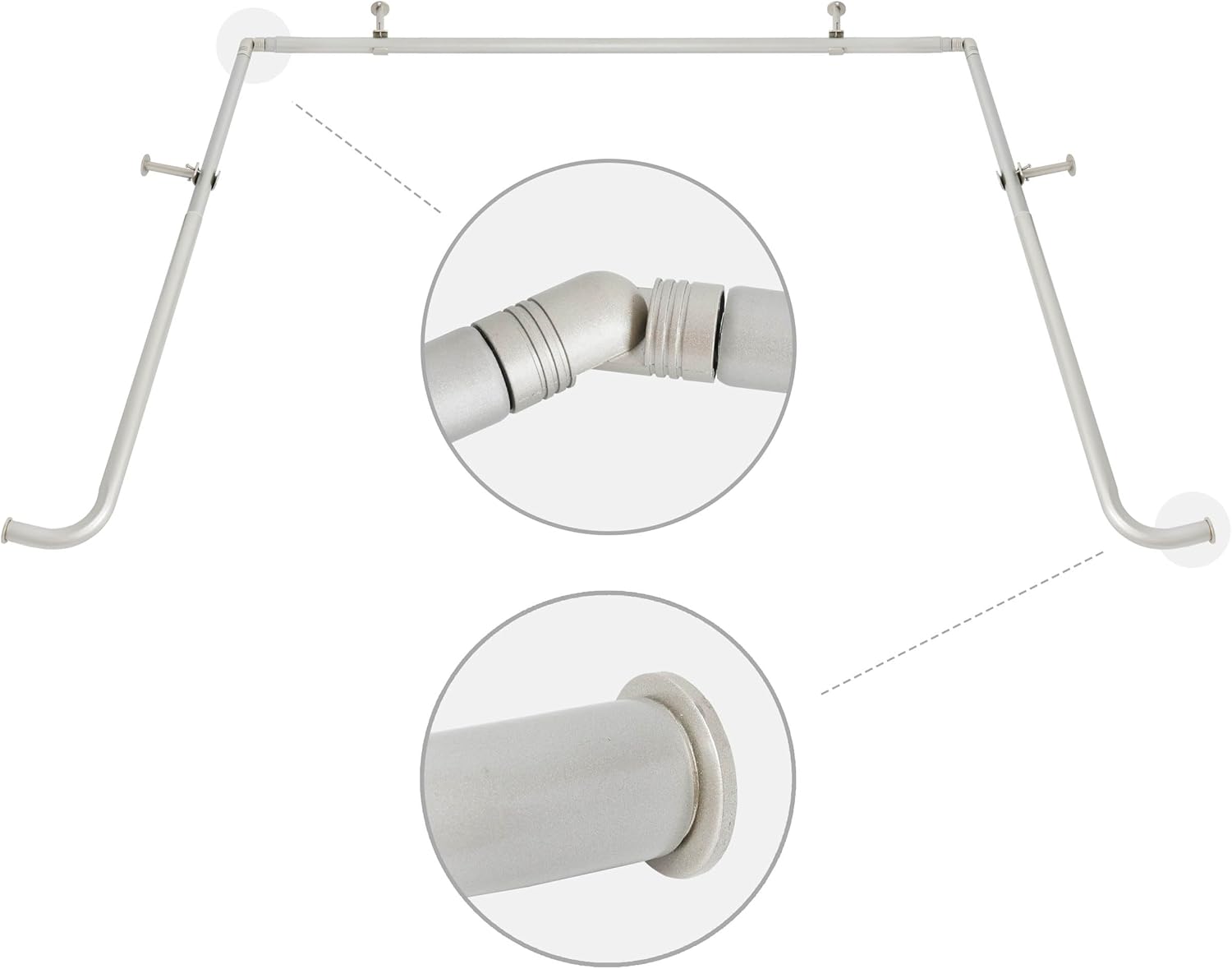 Enhance Bayview Windows with Meriville 1 Curtain Rod - Pewter
