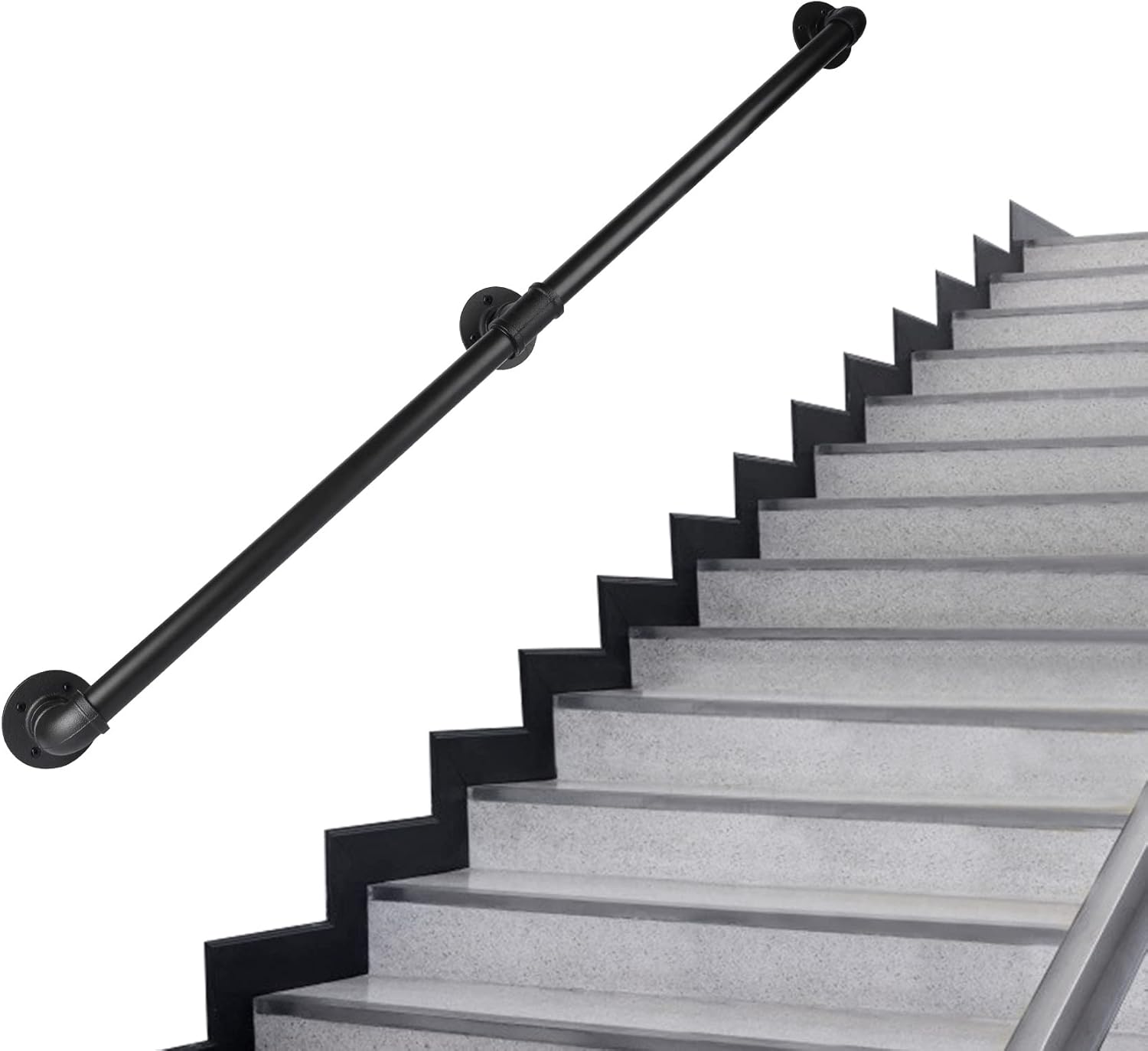 5 Ft Metal Staircase Handrail for Indoor & Outdoor Use