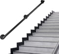 Pipe Stair Handrail 7 Ft Metal Staircase Handrail - Industrial Black