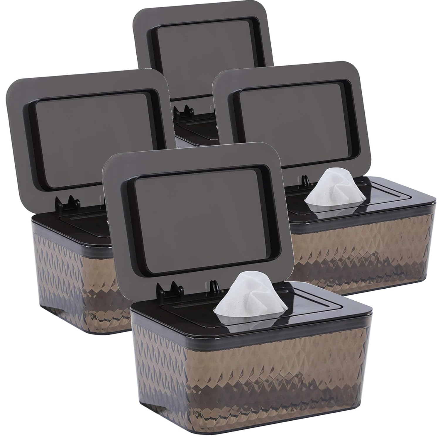 4 Pack Wipes Dispenser Holder for Fresh and Dust-Proof Wipes