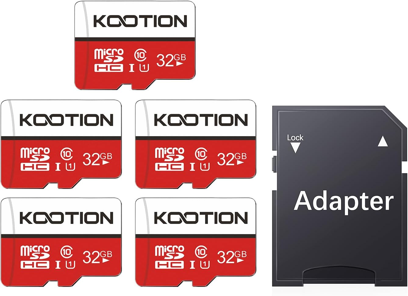 Ultra Speed 32GB Micro SD 5-Pack with Adapter - Full HD, C10, UHS-I
