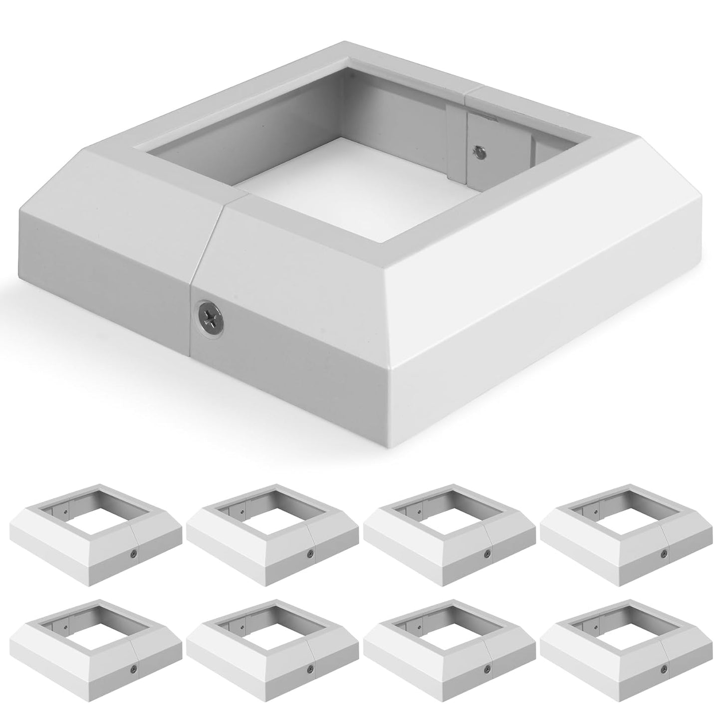 Aluminum Deck Post Base Cover for Railings and Stairs - 8 pcs