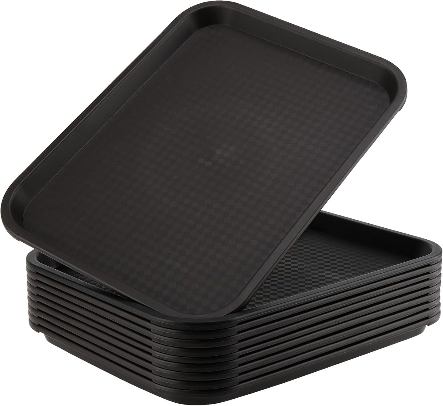 ZOENHOU 10 Pack 16 x 12 Inch Plastic Fast Food Tray Set