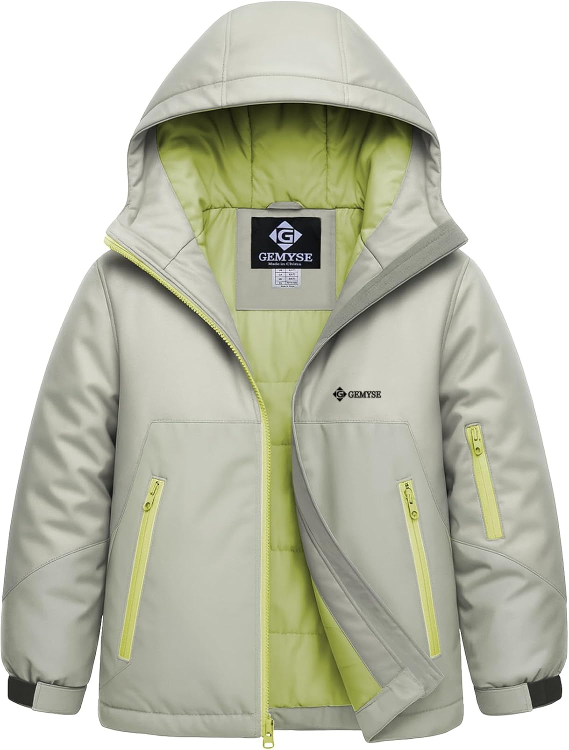 GEMYSE Boy's Waterproof Ski Snow Jacket for Winter Adventures