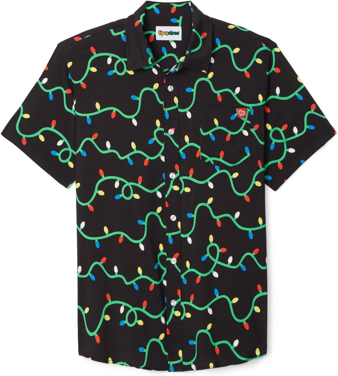 Tipsy Elves Men's Short Sleeve Holiday Button Down Shirts