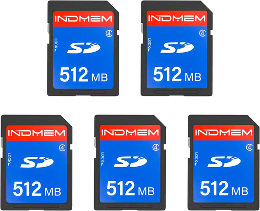 5 Pack 512MB SD Cards, High-Speed, Full HD Compatible