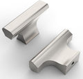Brushed Satin Nickel Cabinet Knobs 20 Pack - Durable T Bar Pulls
