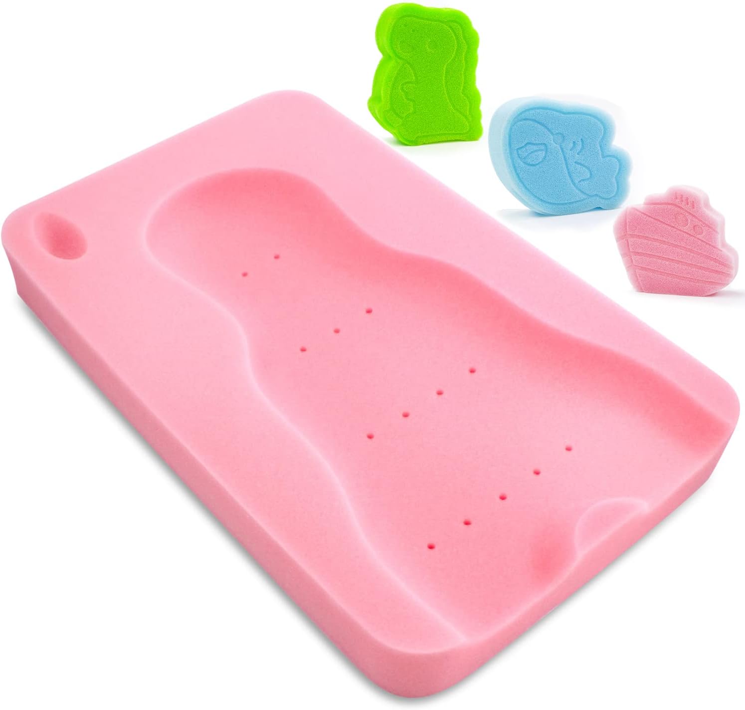 Soft Infant Bath Mat - Odor Free Pink Sponge