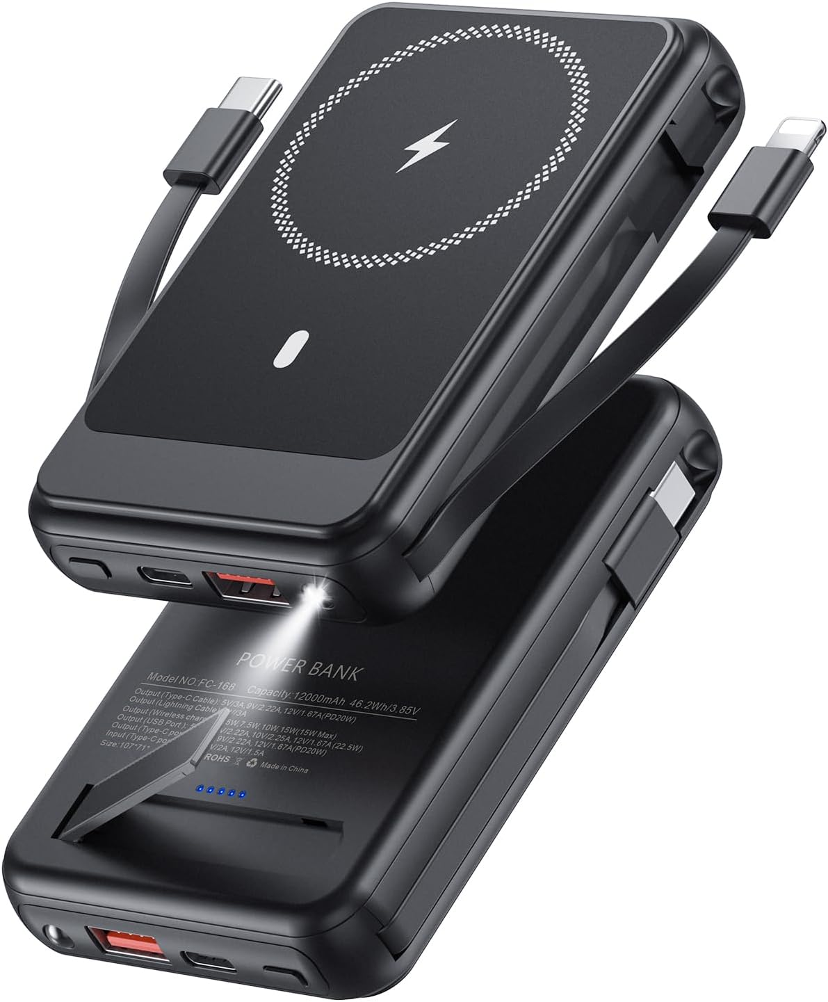 Fast Charge Any iPhone with 12000mAh Magnetic Power Bank